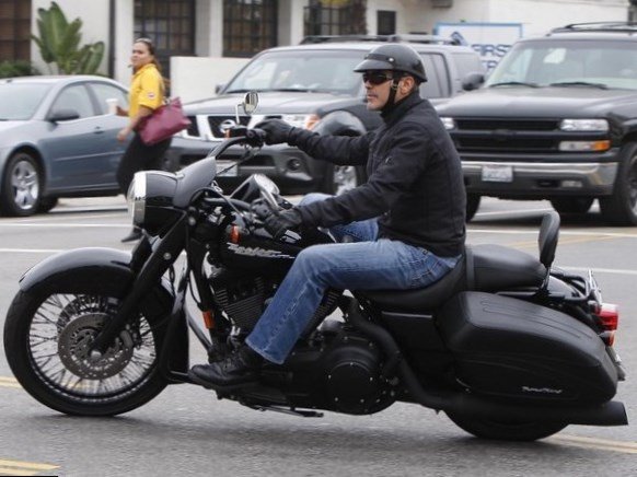 George Clooney cars Harley Davidson motorbike  George Clooney cars