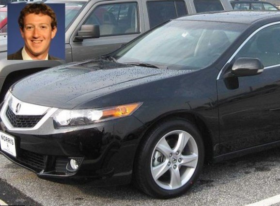 Mark Zuckerberg Car  Accura TSX Mark Zuckerberg Car